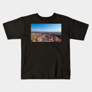 Copy of Rome, Italy. Famous Saint Peter's Square in Vatican and aerial view of the city. Kids T-Shirt